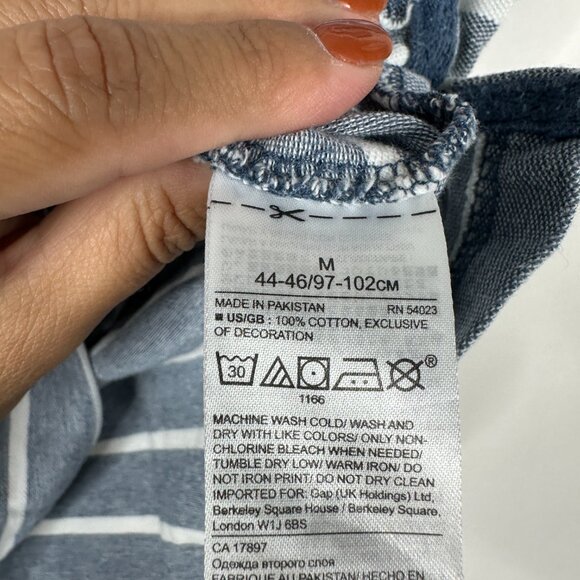 2/$30 Banana Republic Birdseye Stripe Polo Shirt Buoy Blue Medium #BAG7 - Picture 7 of 8
